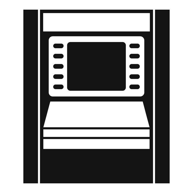 Vettore icona del chip moderno atm semplice illustrazione dell'icona vettoriale del chip moderno atm per il web design isolato su sfondo bianco