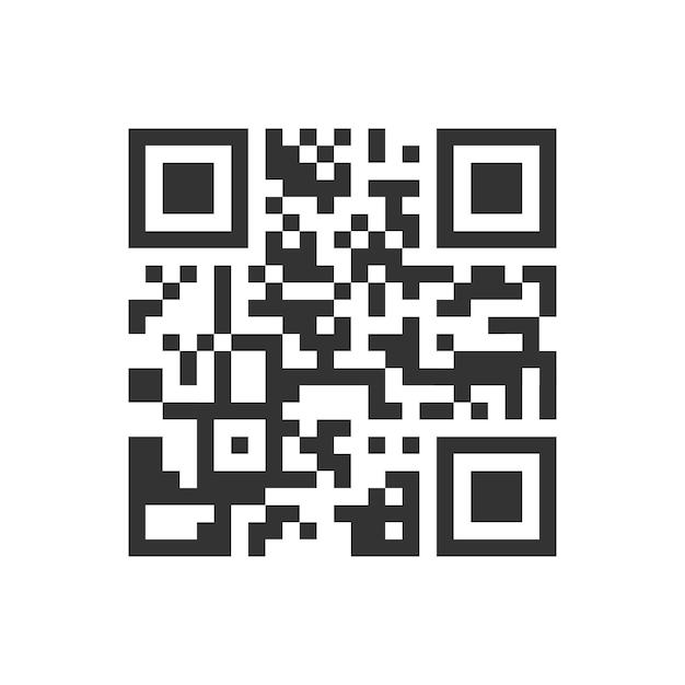icona del codice QR modello di codice a barre a matrice di risposta rapida etichetta digitale con dati informativi per la scansione