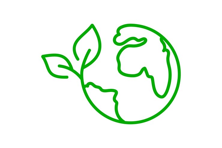 Icona del concetto di pianeta terra verde Disegno dell'illustrazione vettoriale
