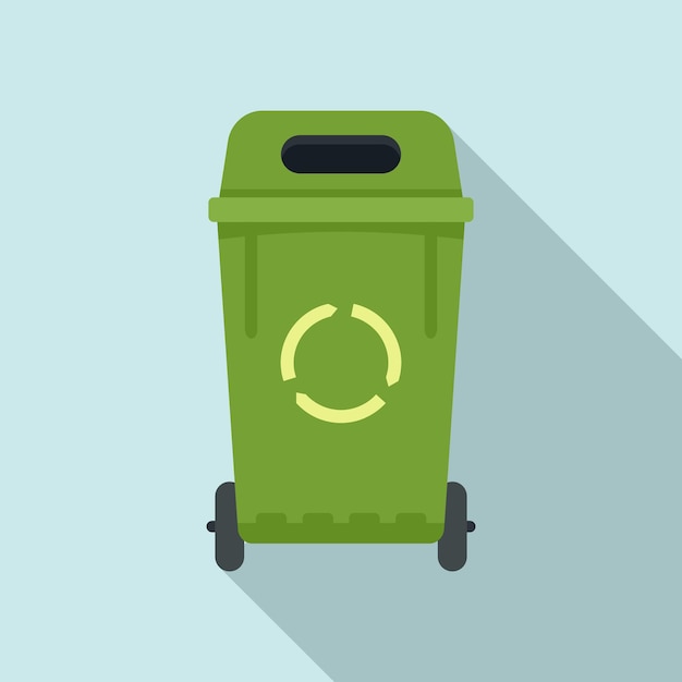 Icona del contenitore dei rifiuti domestici Illustrazione piatta dell'icona vettoriale del contenitore dei rifiuti domestici per il web design