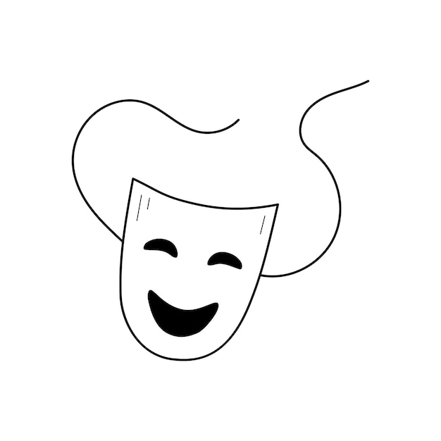 Icona del contorno della maschera del dramma teatrale