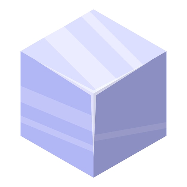 Icona del cubo di ghiaccio Icona vettoriale isometrica del cubo di ghiaccio per il web design isolato su sfondo bianco