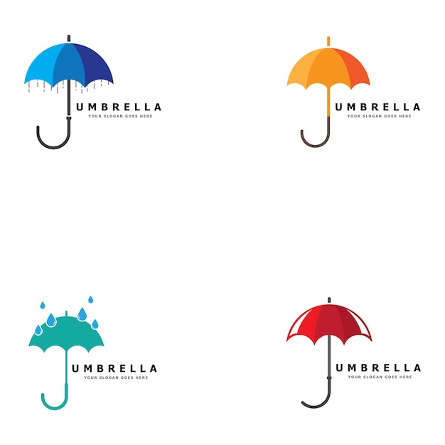 Icona del design del logo dell'ombrello