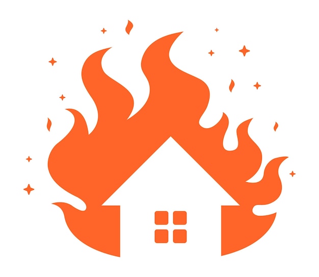 Icona del fuoco della casa rossa
