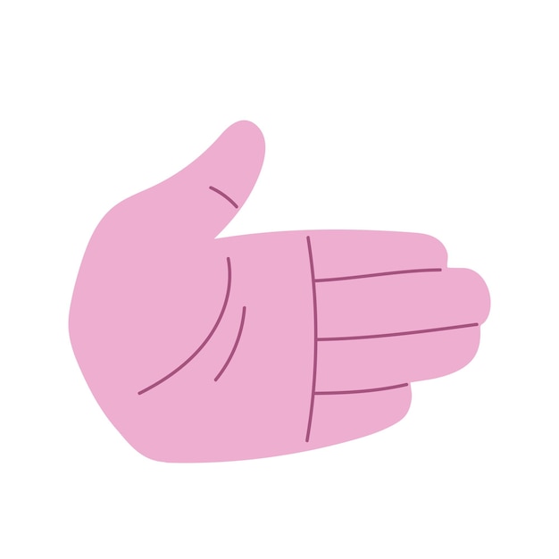 icona del gesto del palmo della mano isolata