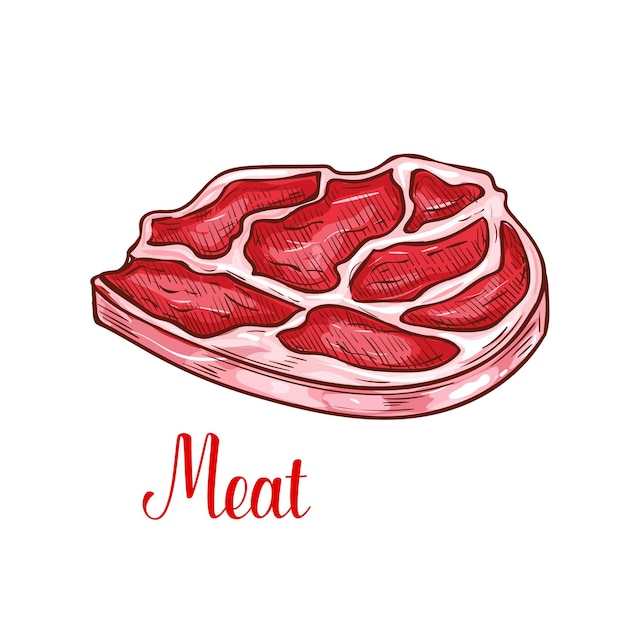 Icona del grumo di carne di manzo di schizzo di vettore