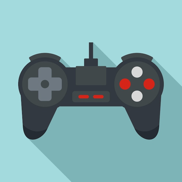 Icona del joystick di gioco nero Illustrazione piatta dell'icona vettoriale del joystick di gioco nero per il web design