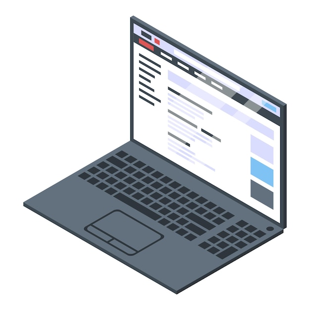 Icona del laptop aziendale Isometrica dell'icona vettoriale del laptop aziendale per il web design isolato su sfondo bianco