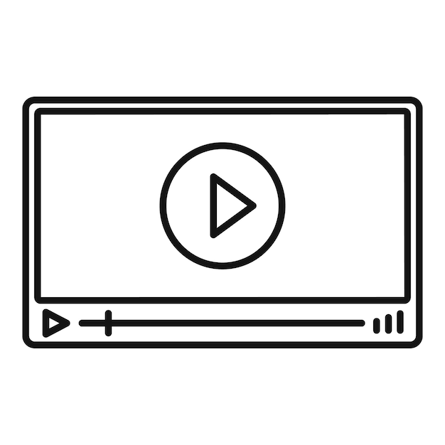 Icona del lettore video Icona vettoriale del lettore video per il web design isolato su sfondo bianco