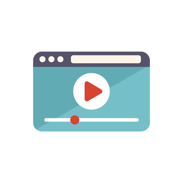 Icona del lettore video vettore piatto Formazione webinar Libro scolastico isolato