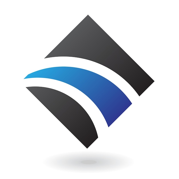 Icona del logo del diamante appuntito blu e nero
