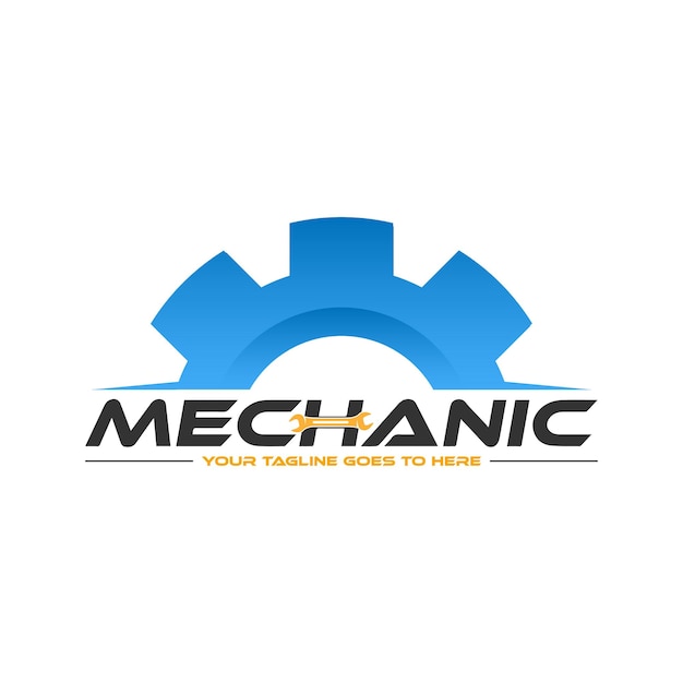 Icona del logo della chiave meccanica Vettore