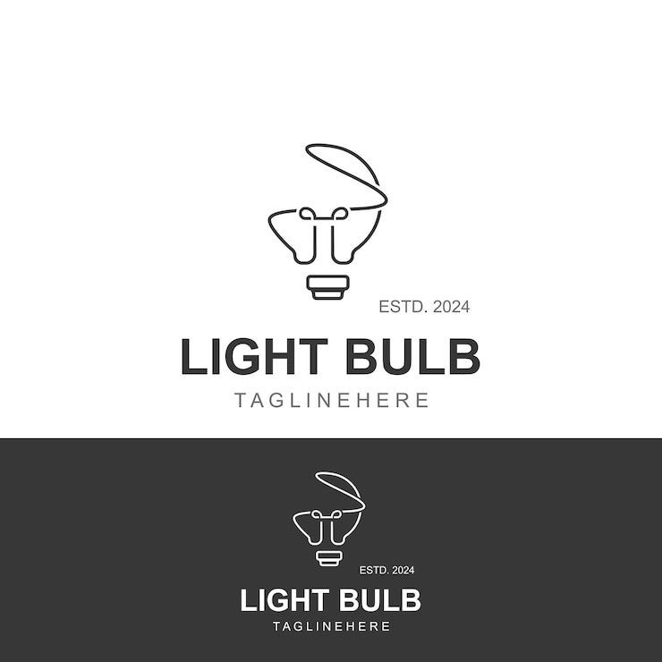 Vettore icona del logo della lampada creativa e design aziendale della lampadina tecnologia digitale