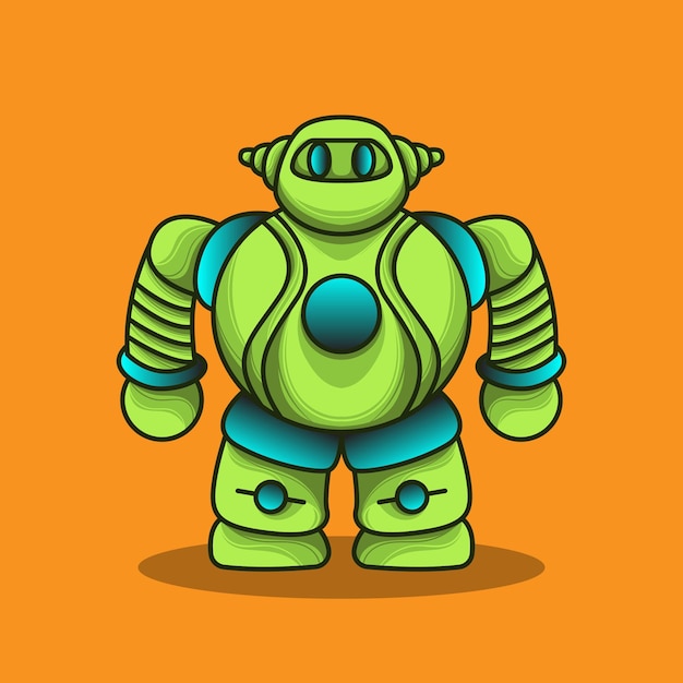 icona del logo della mascotte del robot uomo grasso incredibile