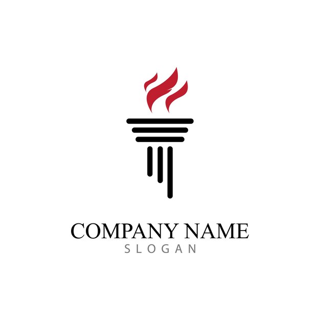 Icona del logo della torcia con modello di illustrazione vettoriale concettuale
