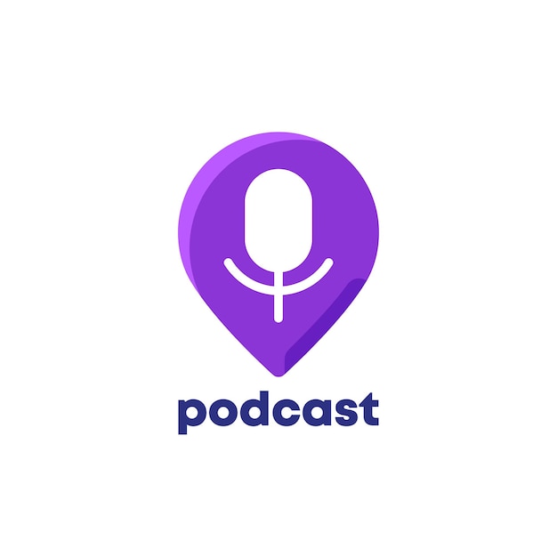 Icona del logo podcast con pennarello su bianco