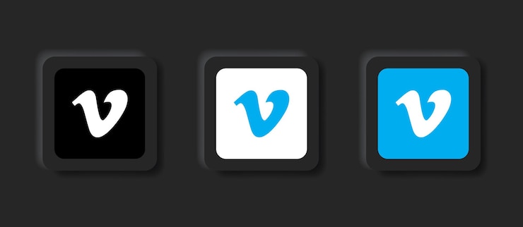 Vettore icona del logo vimeo neumorfico per i loghi delle icone dei social media popolari nei pulsanti del neumorfismo