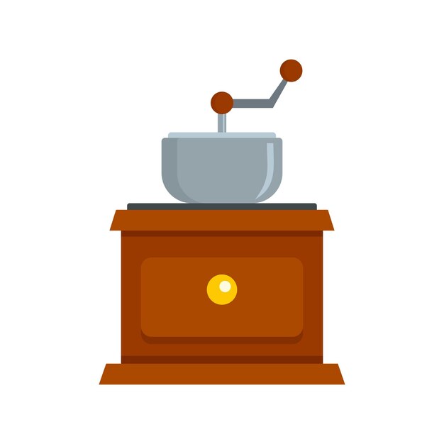 Icona del macinino per caffè Illustrazione piatta dell'icona vettoriale del macinine per caffè per il web design