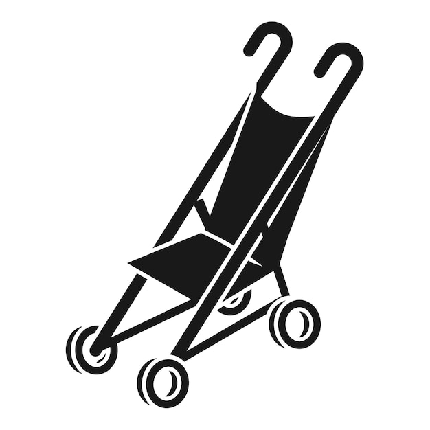 Icona del mini passeggino pieghevole Semplice illustrazione dell'icona vettoriale del mini passeggino pieghevole per il web design isolato su sfondo bianco