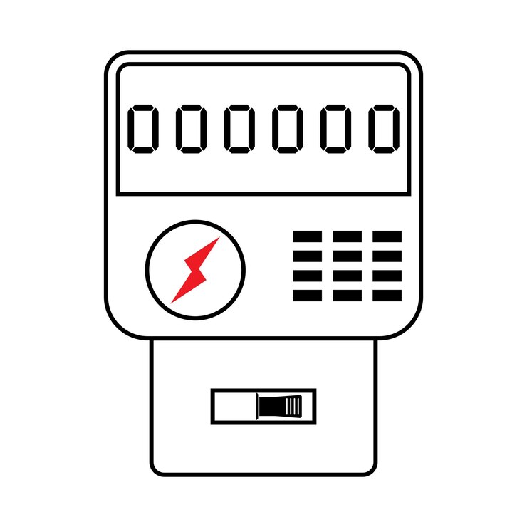 Vettore icona del misuratore di elettricità