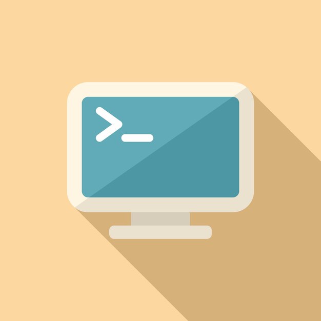 Icona del monitor di sistema vettore piatto Interfaccia computer Pulsante Vecchio