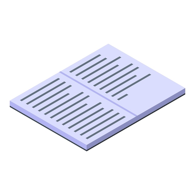 Icona del notebook del piano manager aperto Isometrica dell'icona vettoriale del notebook del piano manager aperto per il web design isolato su sfondo bianco