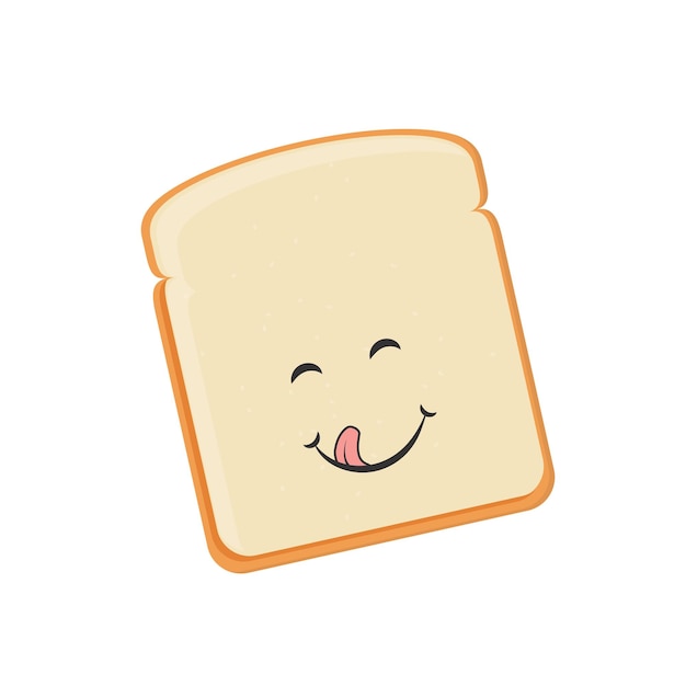 Icona del pane tostato dei cartoni animati Il pane tostato sorridente