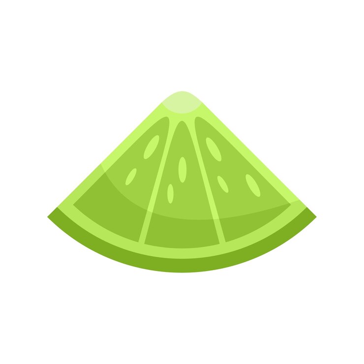 Vettore icona del pezzo di lime da cocktail illustrazione piatta dell'icona vettoriale del pezzo di lime da cocktail isolata su sfondo bianco