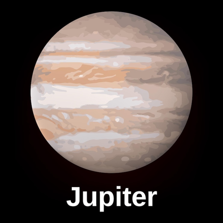 Vettore icona del pianeta giove illustrazione realistica dell'icona vettoriale del pianeta giove per il web design