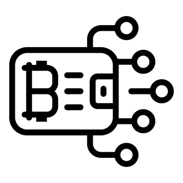 Icona del portafoglio online Blockchain Profilo dell'icona vettoriale del portafoglio online Blockchain per il web design isolato su sfondo bianco