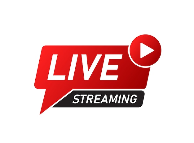 Icona del pulsante di streaming dal vivo in stile piatto Webinar illustrazione vettoriale su sfondo isolato Concetto di business di streaming sign