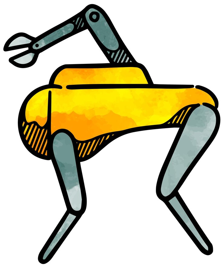 Vettore icona del robot animale di intelligenza di stile dell'acquerello