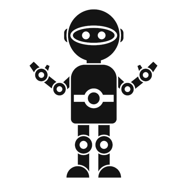 Icona del robot giocattolo Semplice illustrazione dell'icona vettoriale del robot giocattolo per il web design isolato su sfondo bianco