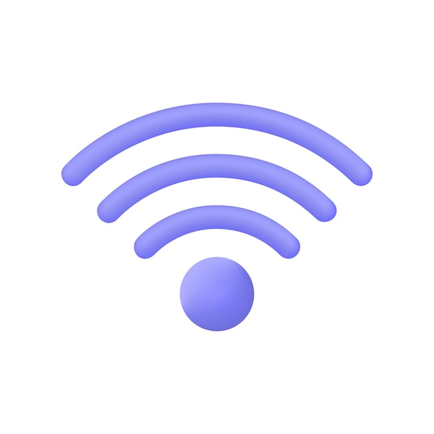 Icona del segnale wifi 3D in stile cartone animato il concetto di una buona connessione di rete illustrazione vettoriale del segnale isolato su sfondo bianco