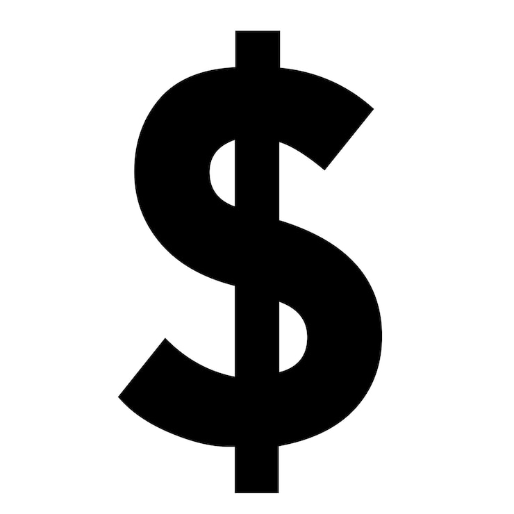 Vettore icona del simbolo del dollaro elemento dell'icona del simbolo del denaro icona del design grafico di qualità premium