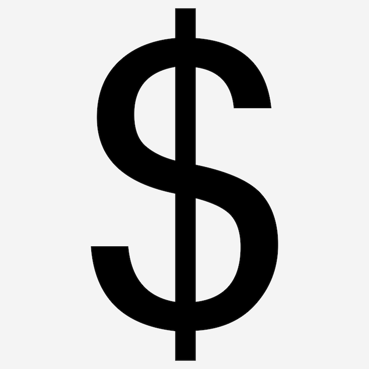 Vettore icona del simbolo di valuta del dollaro