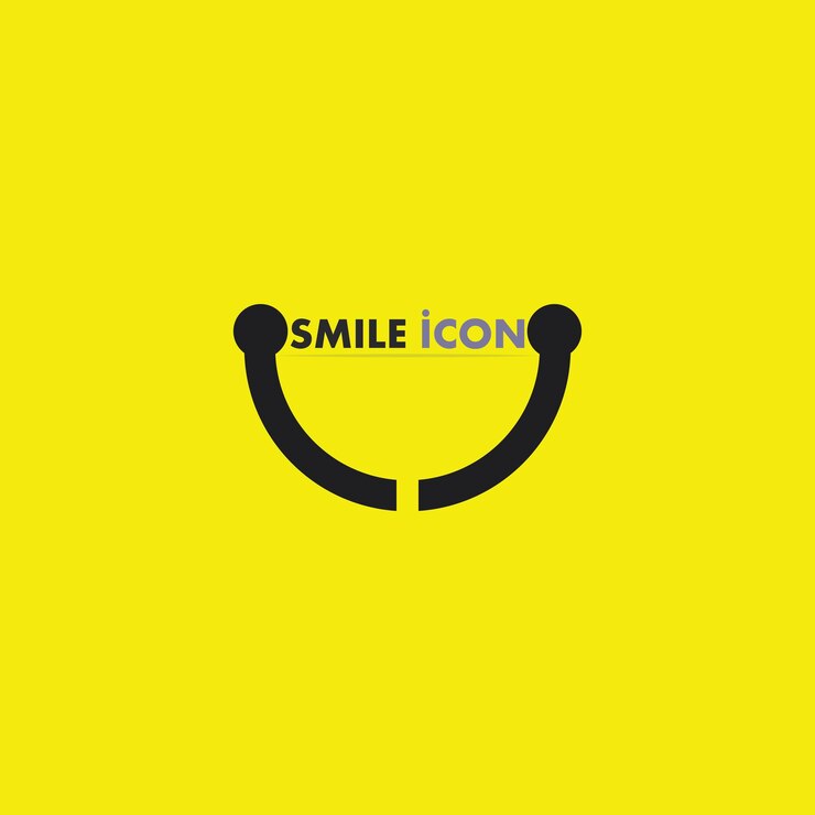 Icona del sorriso, sorriso, emoticon felice di disegno vettoriale del logo Affari, design divertente e felicità di emoji vettoriale