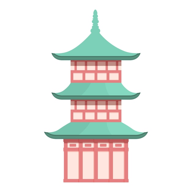 Icona del tetto della pagoda vettore cartoon Edificio cinese Palace City