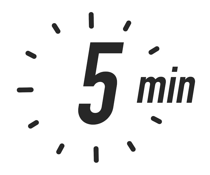 Vettore icona del timer 5 minuti vettor colore nero