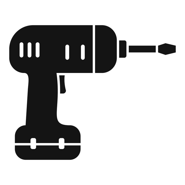 Vettore icona del trapano manuale elettrico semplice illustrazione dell'icona vettoriale del trapano manuale elettrico per il web design isolato su sfondo bianco