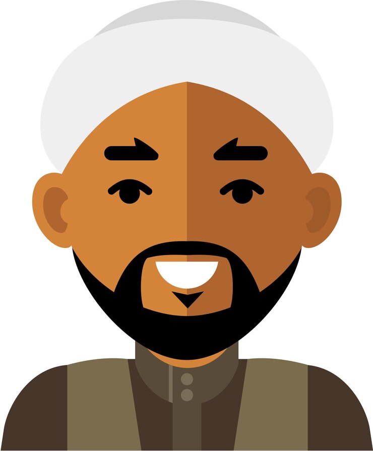 Vettore icona del volto dell'avatar dell'uomo arabo in turbante