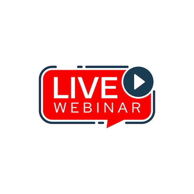 Icona del webinar dal vivo o pulsante del webcast online