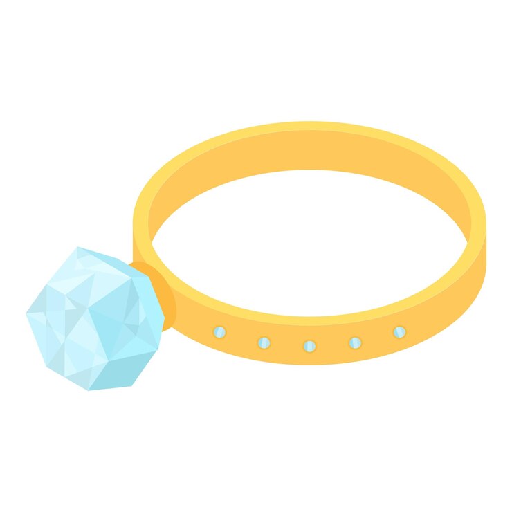 Vettore icona dell'anello diamantato isometrica dell'icona vettoriale dell'anello diamantato per il web design isolato su sfondo bianco