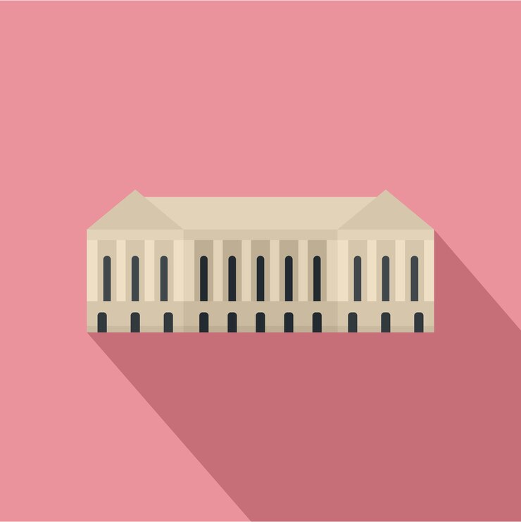 Vettore icona dell'edificio del parlamento illustrazione piatta dell'icona vettoriale dell'edificio del parlamento per il web design