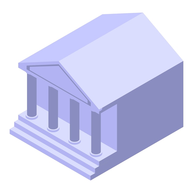 Icona dell'edificio del tribunale Icona vettoriale isometrica dell'edificio del tribunale per il web design isolato su sfondo bianco