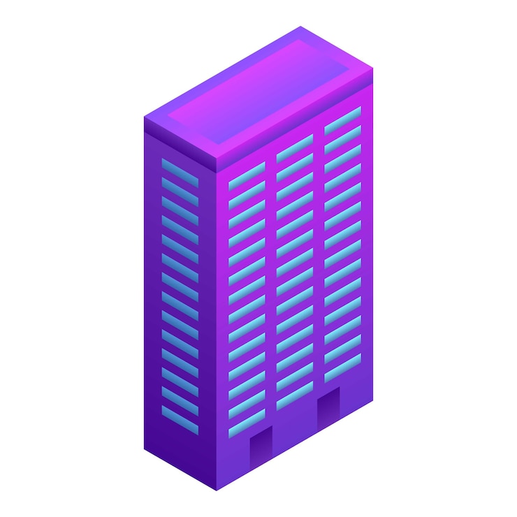 Vettore icona dell'edificio intelligente della città icona vettoriale isometrica dell'edificio intelligente della città per il web design isolato su sfondo bianco