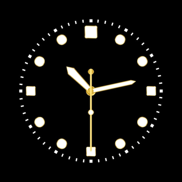 Icona dell'orologio oro isolato per il web design