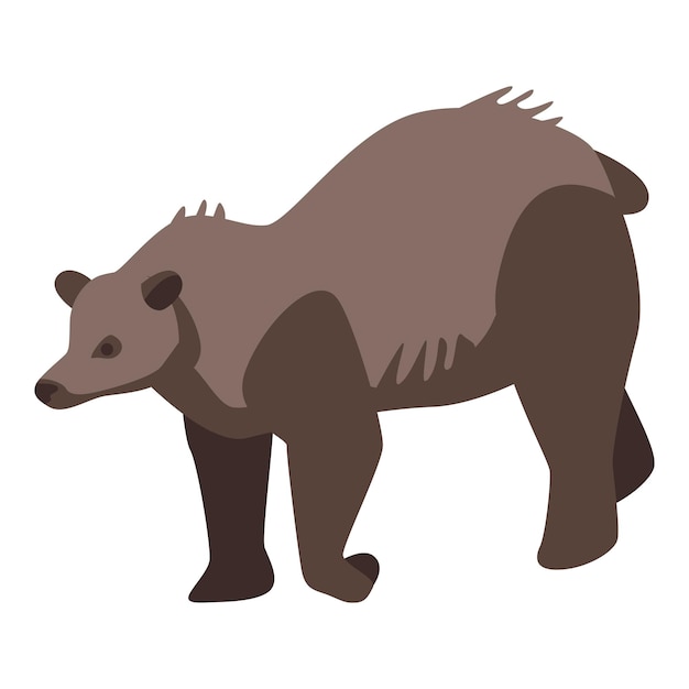 Icona dell'orso bruno dello zoo Isometrica dell'icona vettoriale dell'orso bruno dello zoo per il web design isolato su sfondo bianco