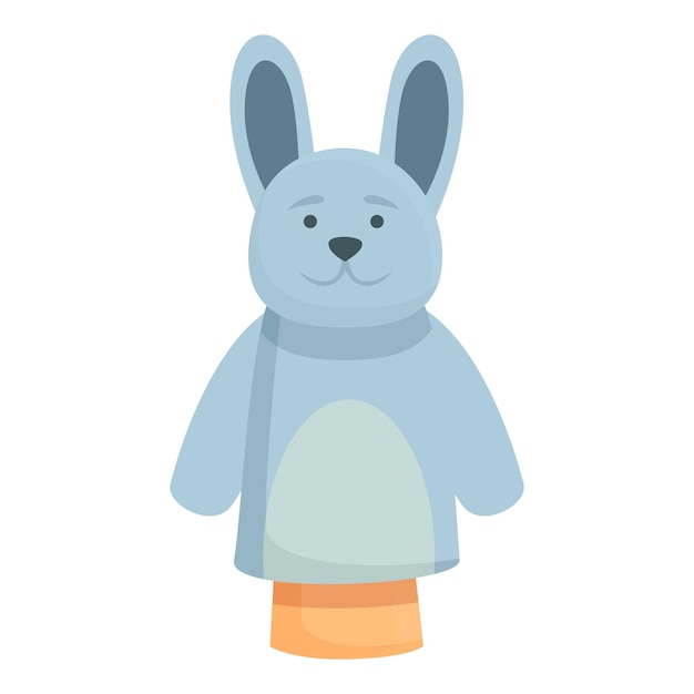 Icona della bambola di coniglio vettore cartone animato Spettacolo di marionette Bambola calzino