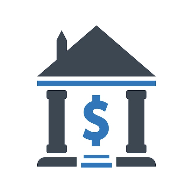 Icona della banca finanziaria Illustrazione vettoriale semplice e modificabile